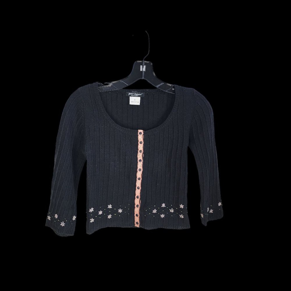 Betsey Johnson Vintage Floral Beaded Sweater Vintage - Picture 2 of 8